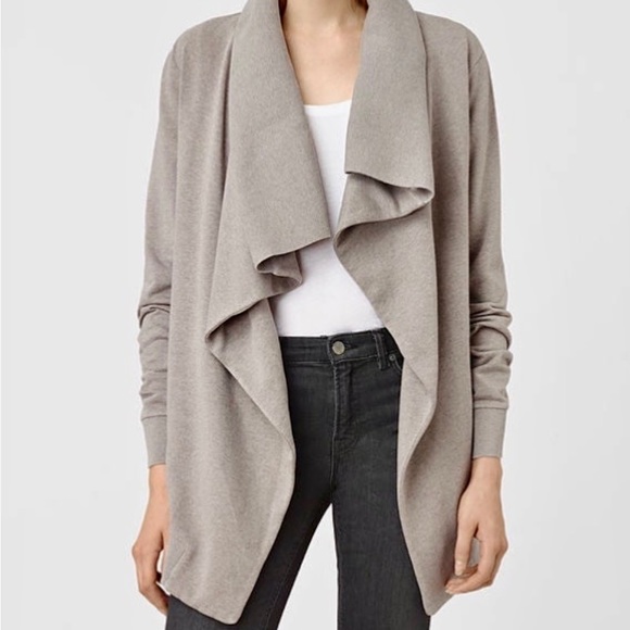 ALLSAINTS Dahlia grey Sweatshirt with zipper on the collar - Picture 16 of 16